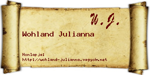 Wohland Julianna névjegykártya